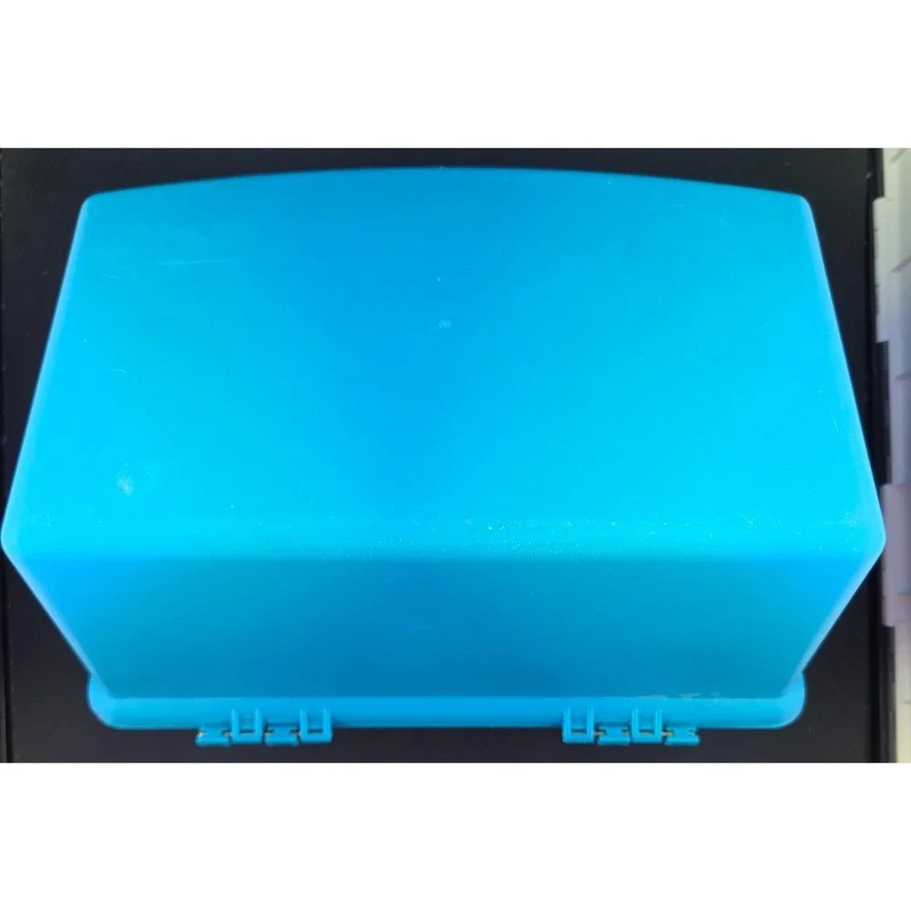 NICE! Vintage Caboodles Case Mirror Teal Blue #2720 USA 1990s Makeup Travel Box